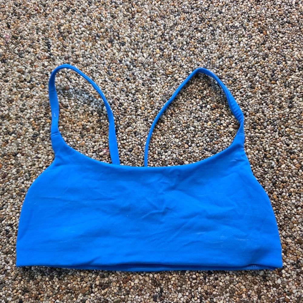 Lululemon Free To Be Bra Wild Blue Strappy Sports Bra LW2DVZS Size 6